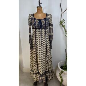 Vintage Gunne Sax Black Label Boho Maxi Dress  Romantic Cottagecore Dress Size M